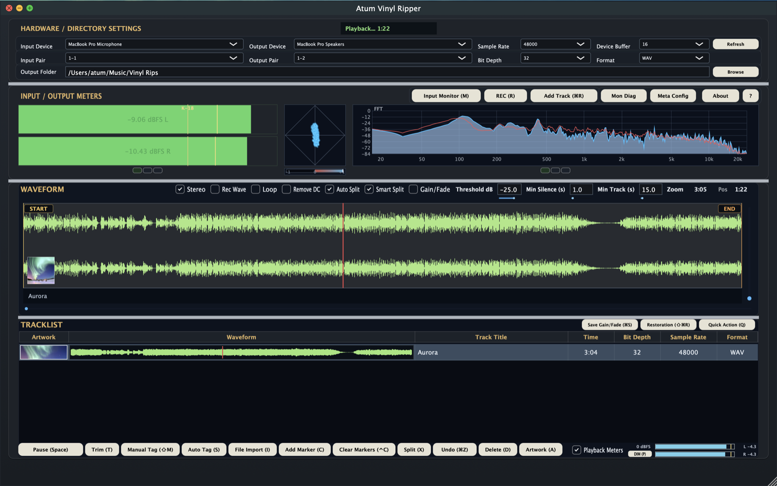 Atum Vinyl Ripper application screenshot